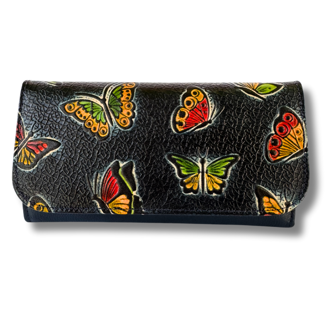 Billetera Dama doble broche azul M2