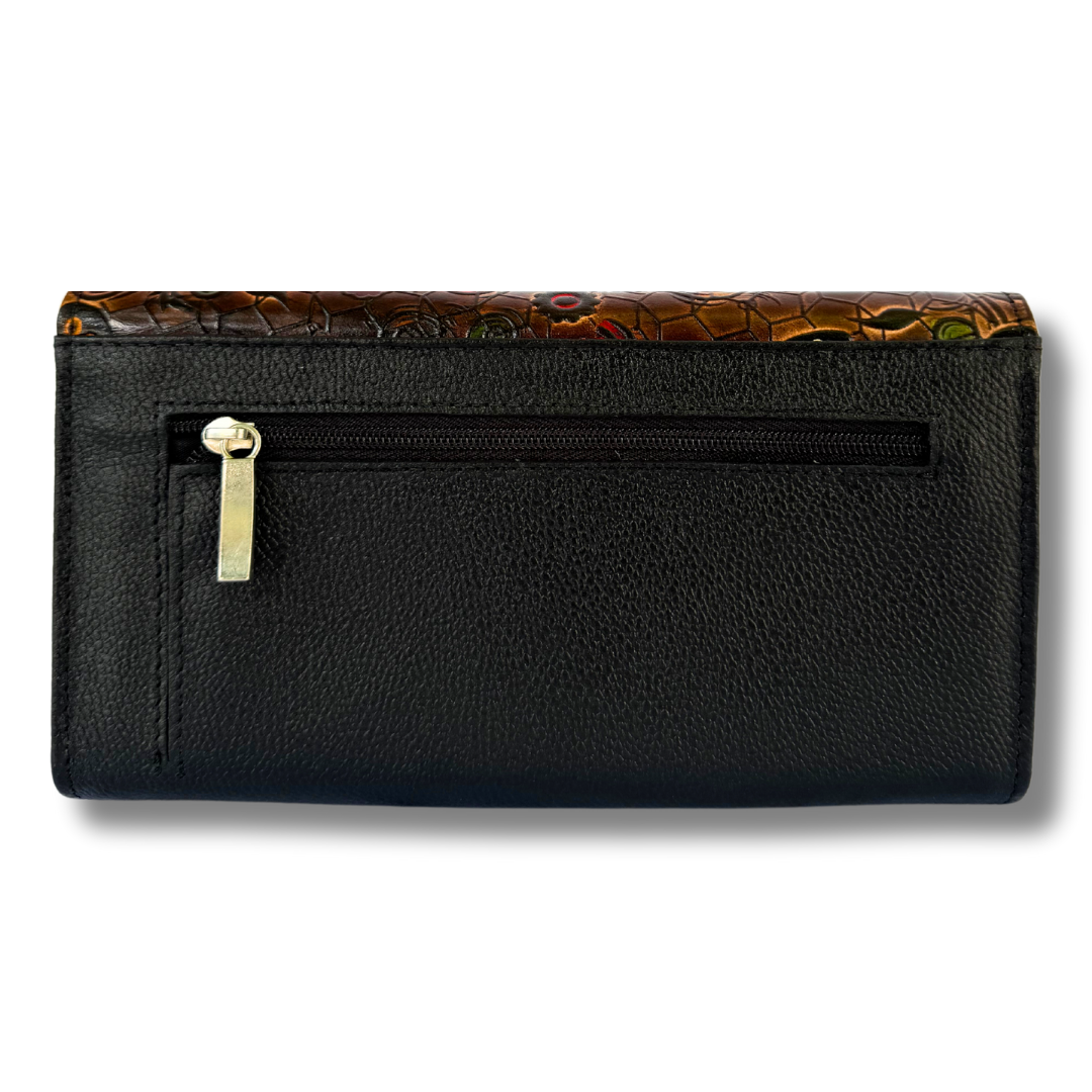 Billetera Dama doble broche negro M1