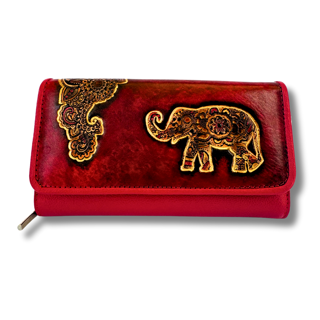 Billetera Dama Correa Rojo Elefante