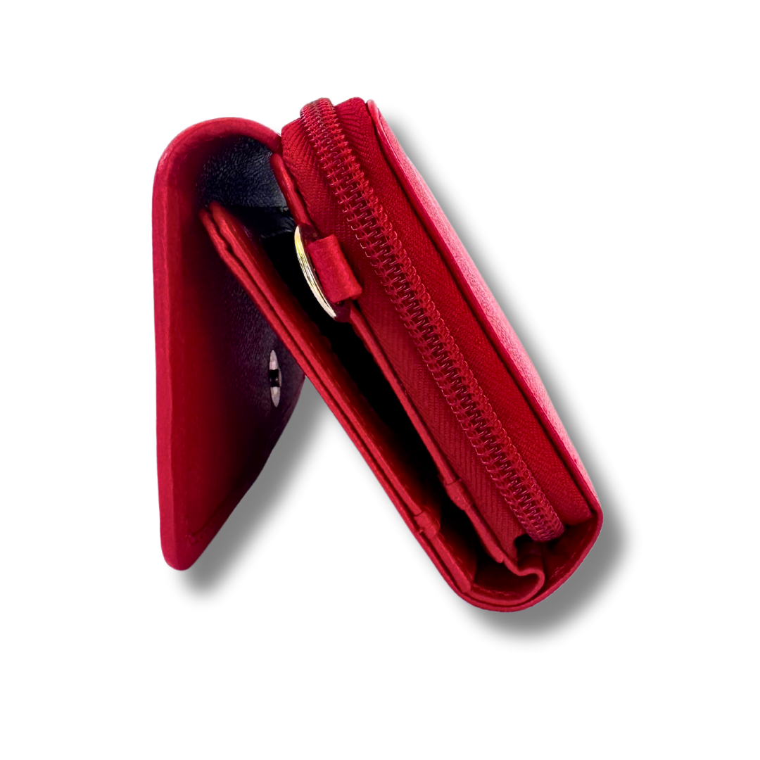 Billetera Dama Correa Rojo Folia