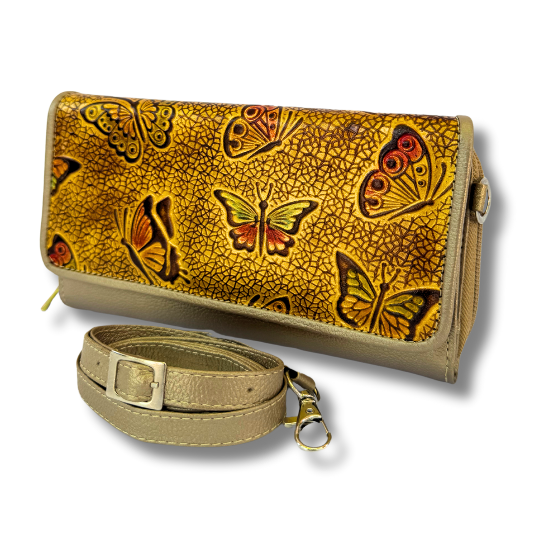 Billetera Dama Correa Dorado M2