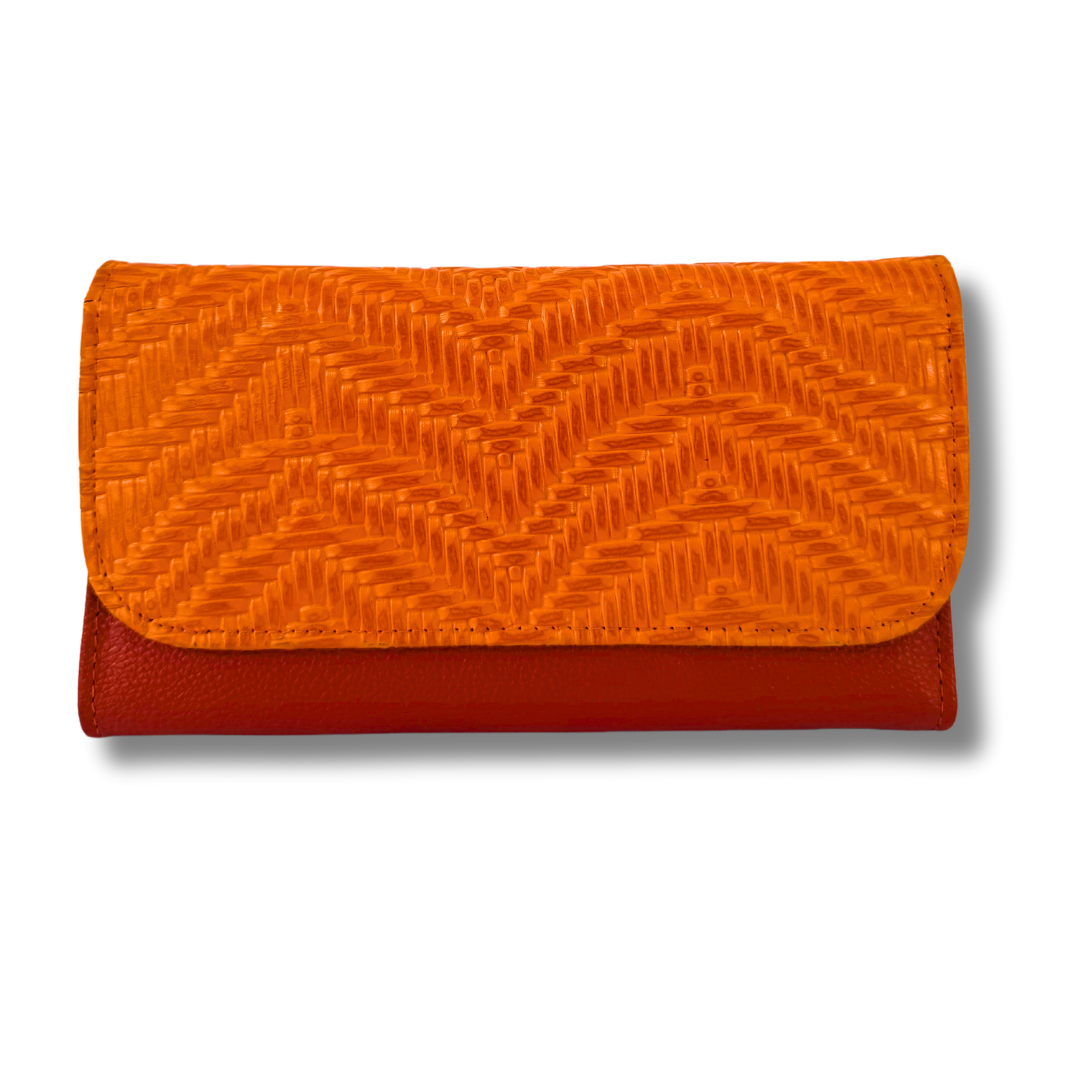 Billetera Dama doble broche Folia Naranja