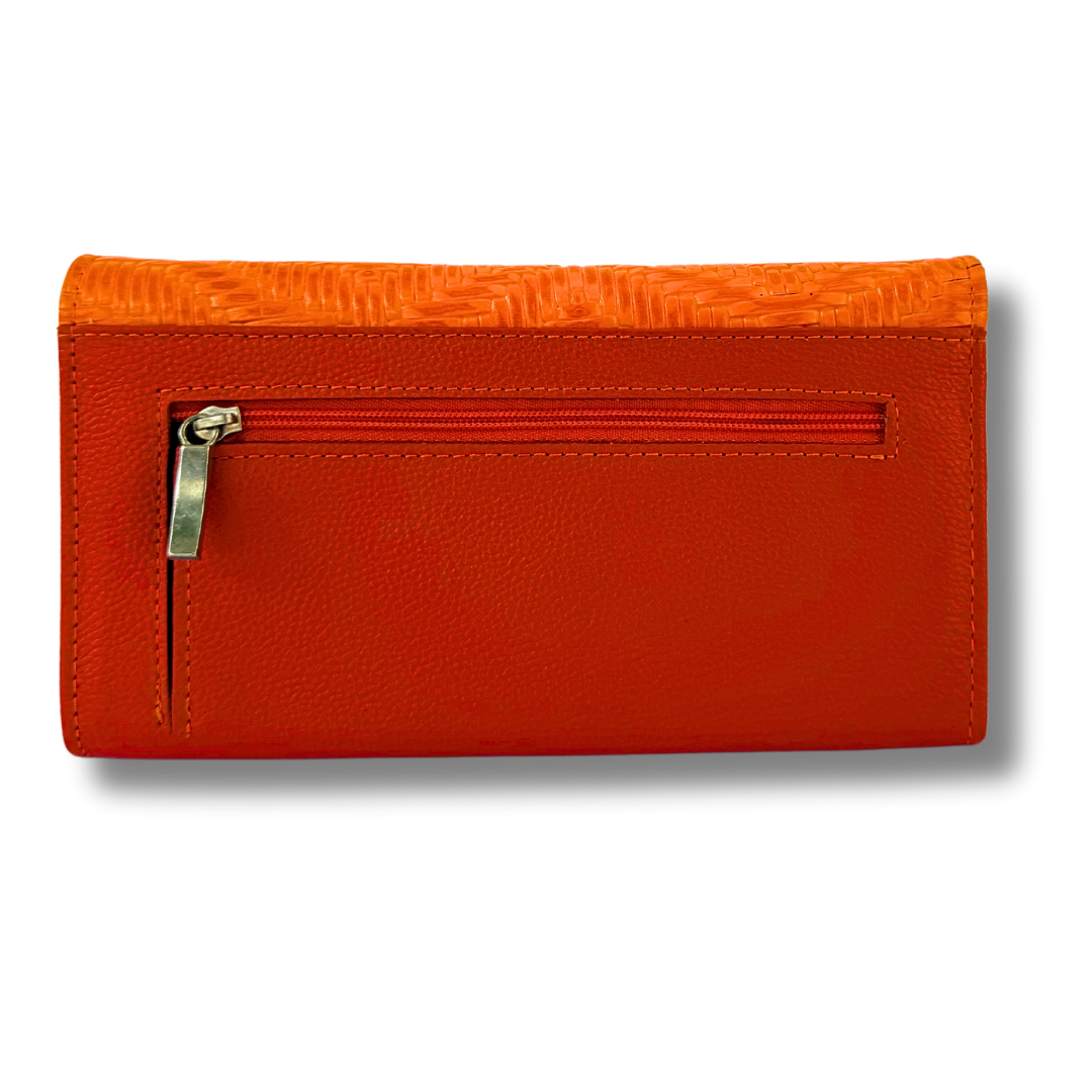 Billetera Dama doble broche Folia Naranja