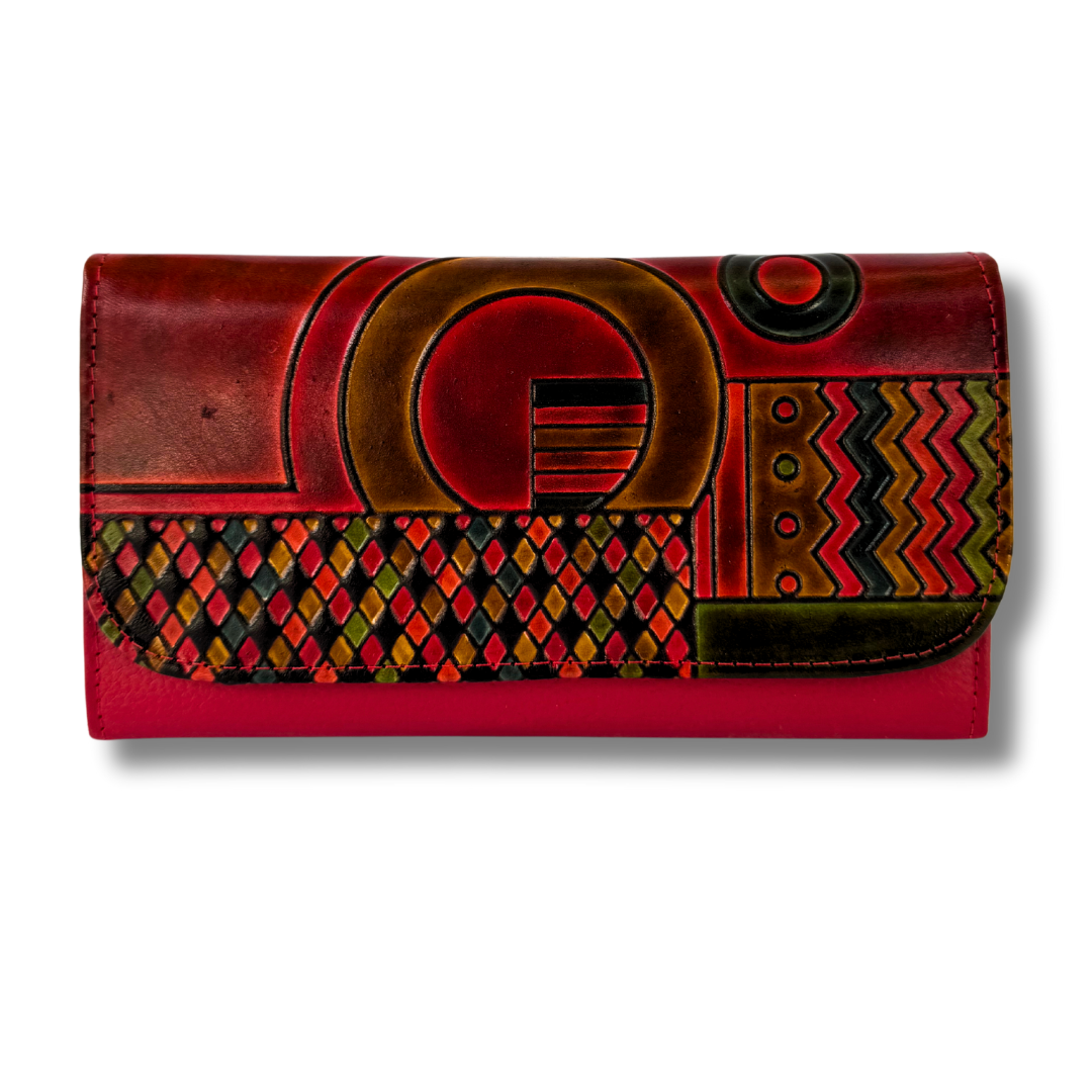 Billetera Dama doble broche Rojo Cam.