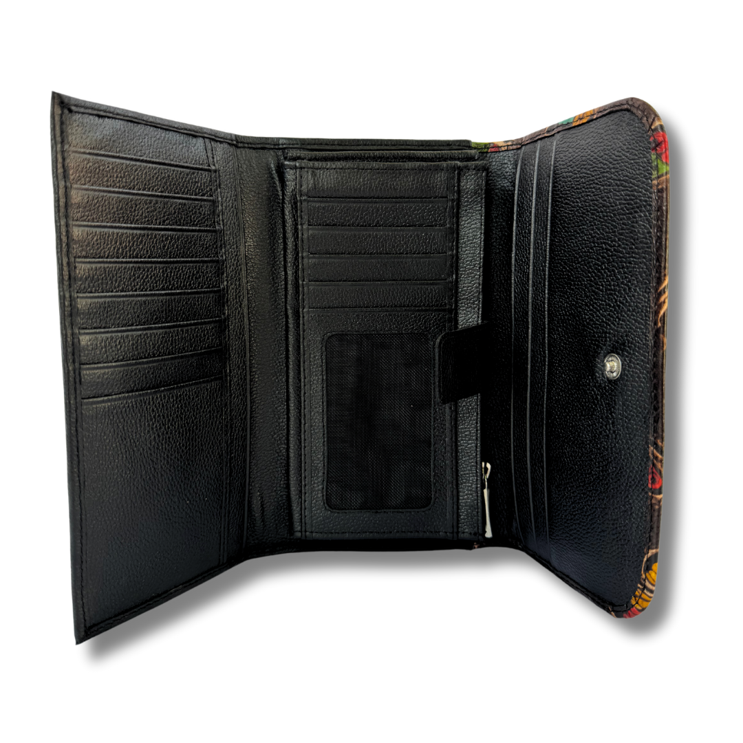 Billetera Dama doble Broche Negro M2