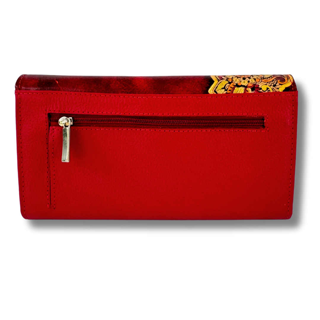 Billetera Dama doble broche Rojo Elefante