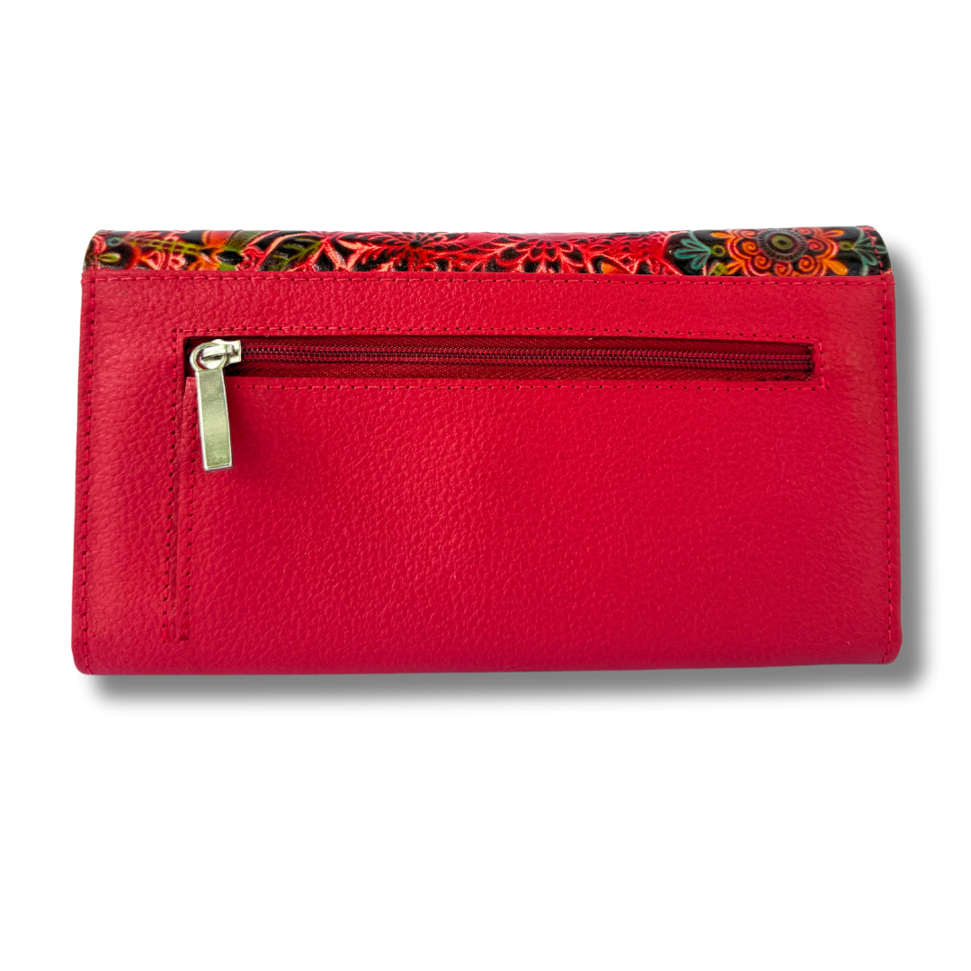 Billetera Dama doble broche Rojo Libelula