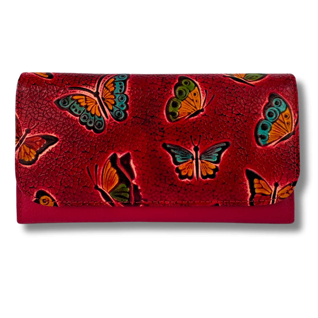 Billetera Dama doble broche Rojo M2