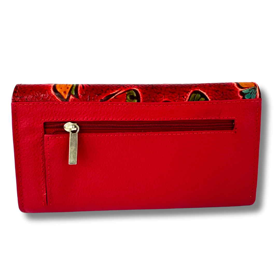 Billetera Dama doble broche Rojo M2