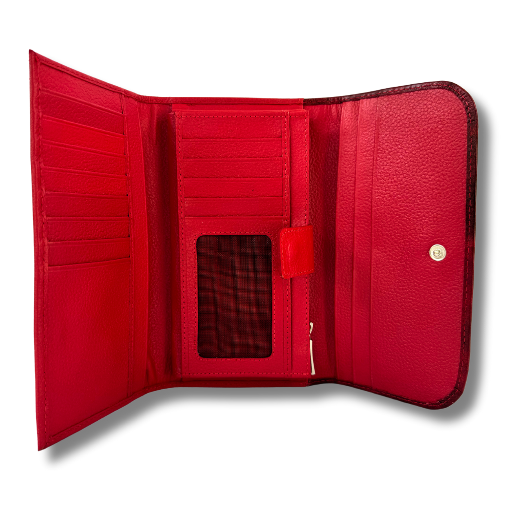 Billetera Dama doble broche Rojo M2