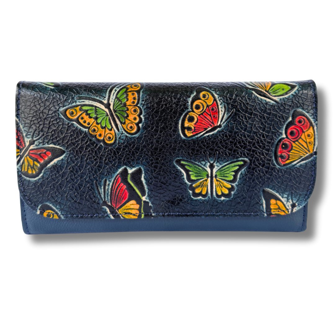 Billetera Dama doble broche Azul M2