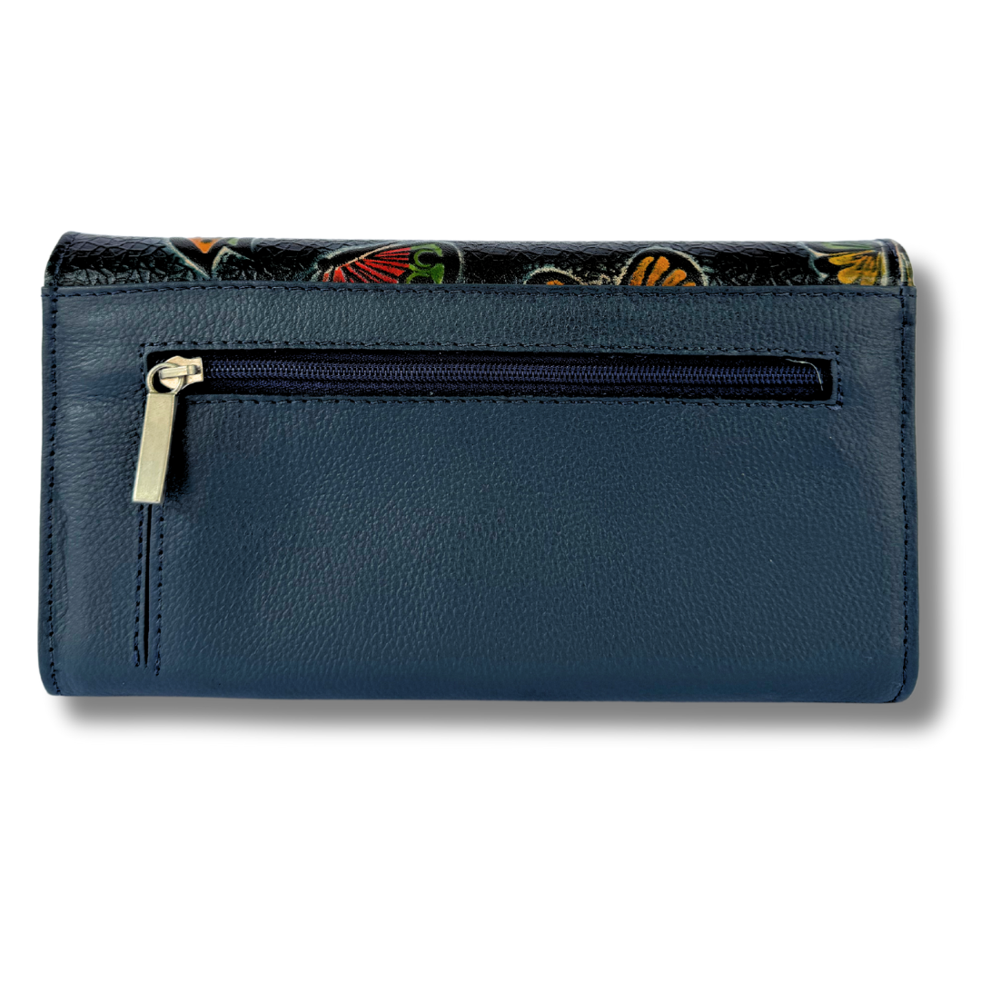 Billetera Dama doble broche Azul M2