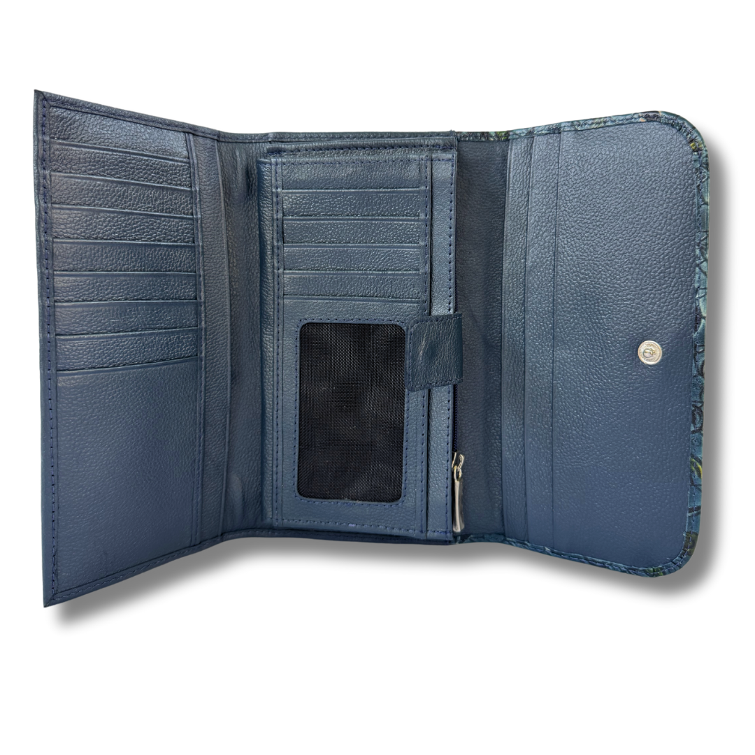 Billetera Dama doble broche Azul M2