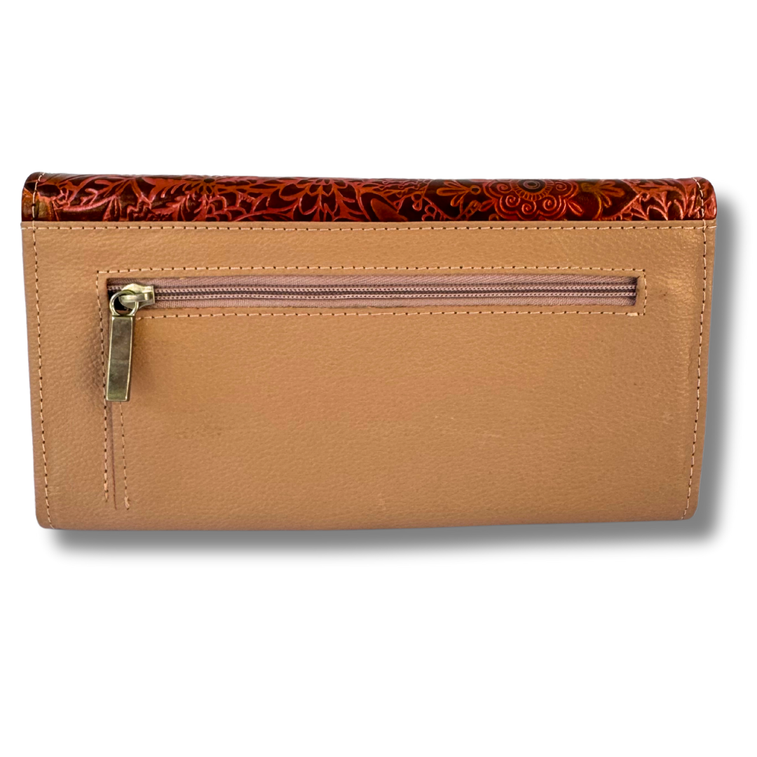 Billetera Dama doble broche nude libelula