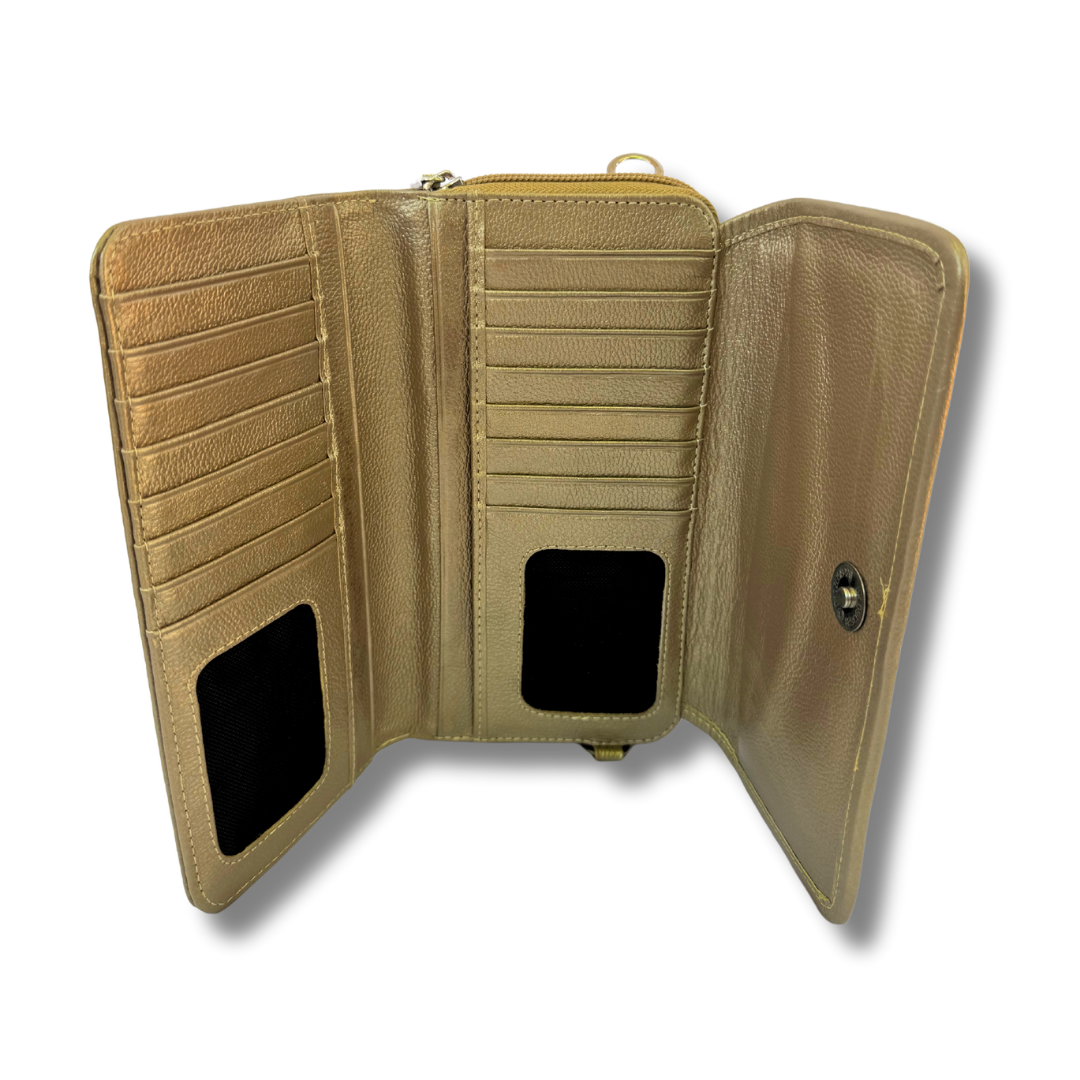 Billetera Dama Correa Dorado M1