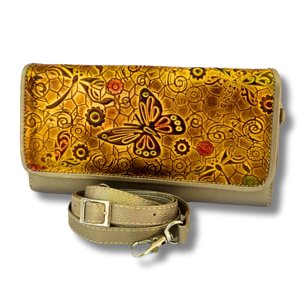 Billetera Dama Correa Dorado M1